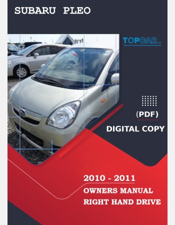 subaru pleo 2010-2011 owners manual in english